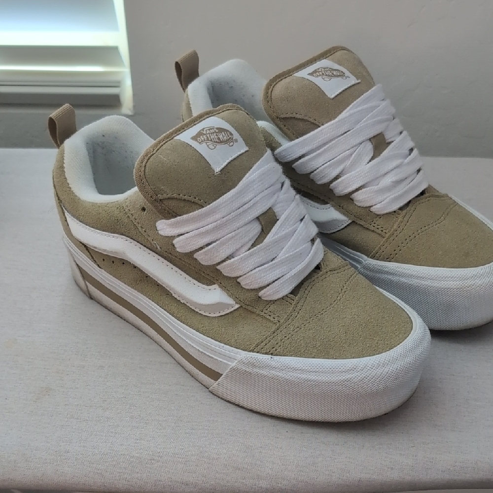 Vans Classic Beige and White Sneakers